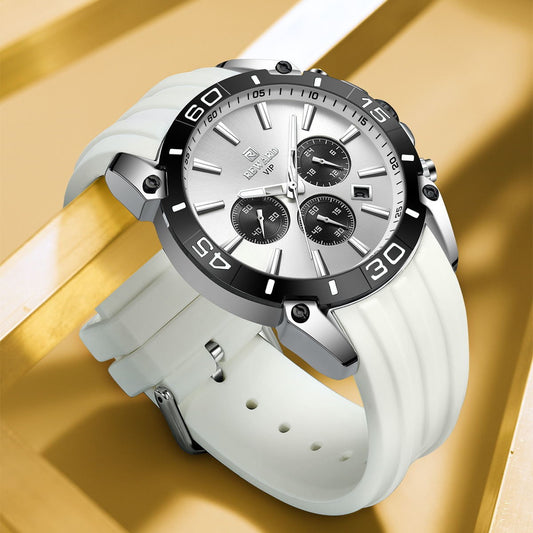 New Men's Quartz Multifunction Three Eyes And Six Needles Chronographe