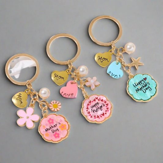 Cute Flowers Mom Keychain