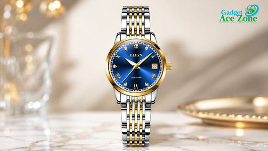 Luxury women's waterproof watch featuring an automatic movement and stainless steel band