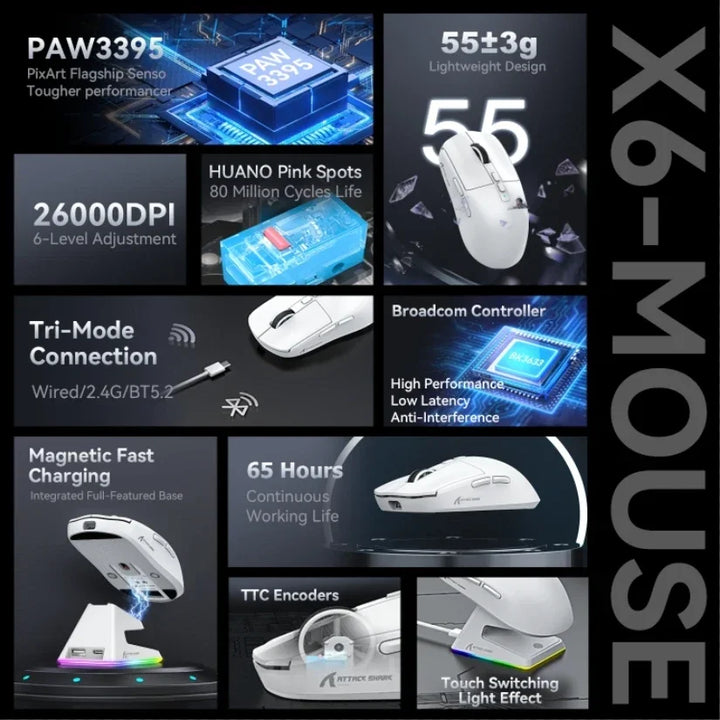 X6 Lightweight Wireless Gaming Mouse