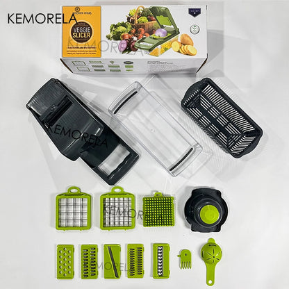 14/16 in 1 Vegetable Multifunctional Chopper Onion Potato Chopper Food Grate Food Grade Grater Kitchen Vegetable Slicer Dicer
